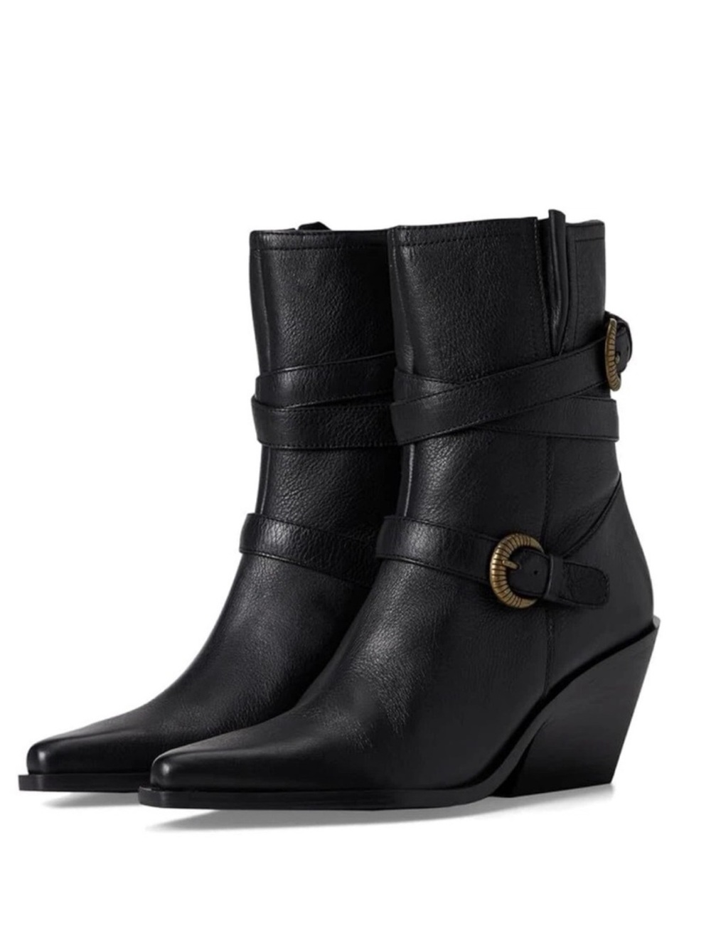 Seychelles Speak Up Black Leather Buckled Boots New! - Picture 7 of 13